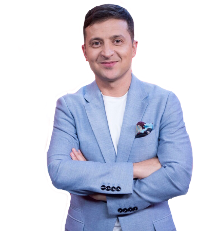 Владимир Зеленский на белом фоне