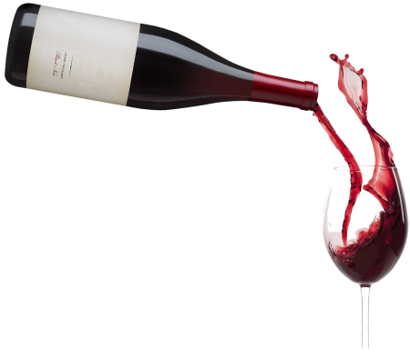 Бутылка вина на белом фоне