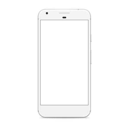 Белый смартфон на прозрачном фоне