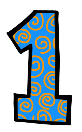 Цифра 1 золотистая