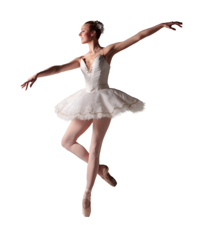 Балерина на белом фоне