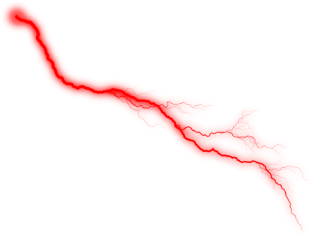 Красная молния на белом фоне