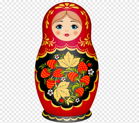 Матрешка Хохлома вектор