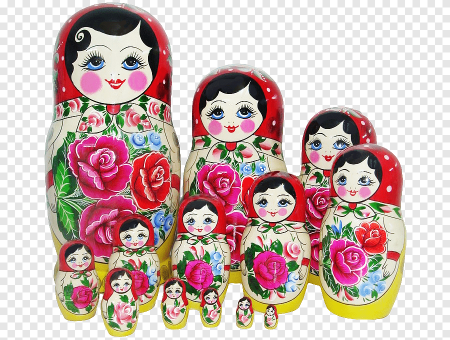 Матрешка на прозрачном фоне