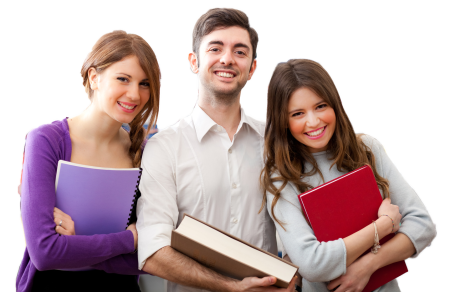 Старшеклассники на белом фоне