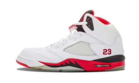 Nike Air Jordan 5 Retro White Fire Red Black