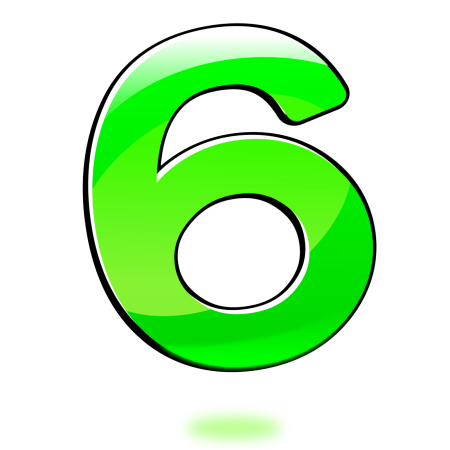 Цифра 6 на весь лист а4