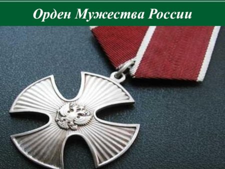 Орден Мужества удостоверение