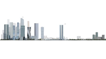 Москва Сити на белом фоне