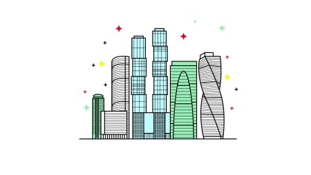 Небоскреб Москва Сити вектор