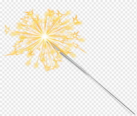 Бенгальский огонь на прозрачном фоне