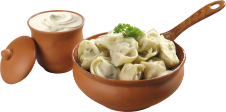 Пельмешки в тарелке