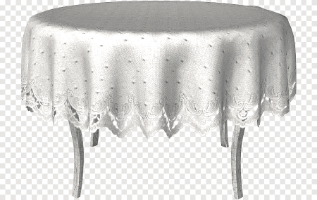 Скатерть ПВХ "Lace" , 1180см круглая,белая WL-211