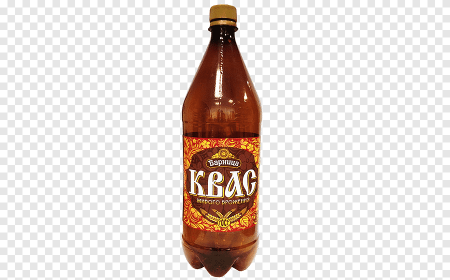 Бутылка кваса на прозрачном фоне