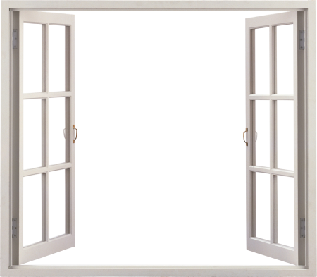 Оконная рама на белом фоне