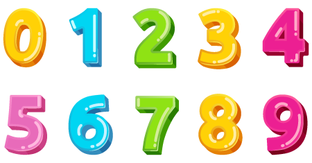 Объемные цифры на белом фоне