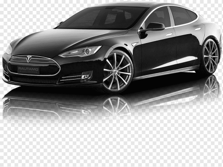 Тесла model s на белом фоне