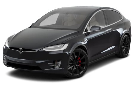 Тесла model s на белом фоне