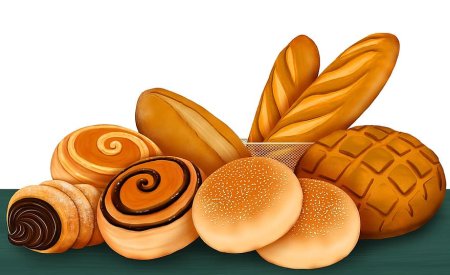 Выпечка на прозрачном фоне