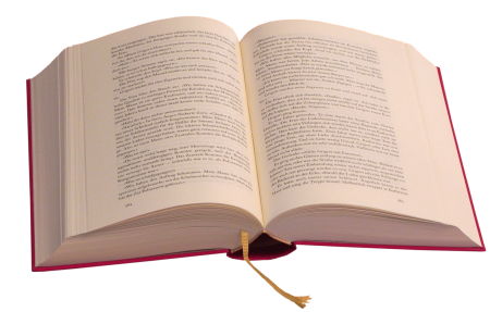 Раскрытая книжка на прозрачном фоне