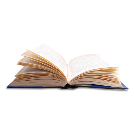 Развернутая книга на прозрачном фоне
