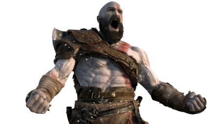 Кратос God of War 4 на белом фоне