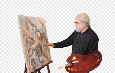 Художник на прозрачном фоне