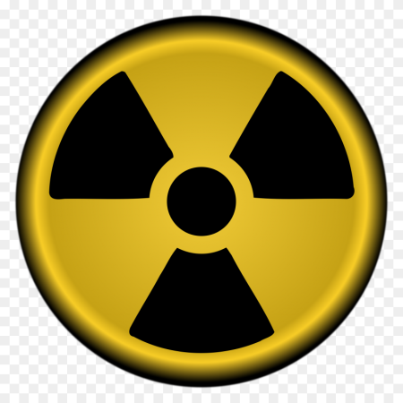 Знак радиации на прозрачном фоне