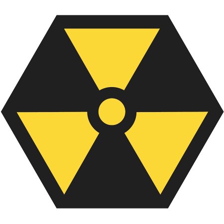 Знак радиоактивности опасности