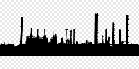 Очертания нефтеперерабатывающего завода