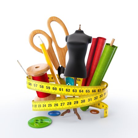 Швейные принадлежности на прозрачном фоне