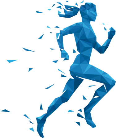 Спортсменка бежит