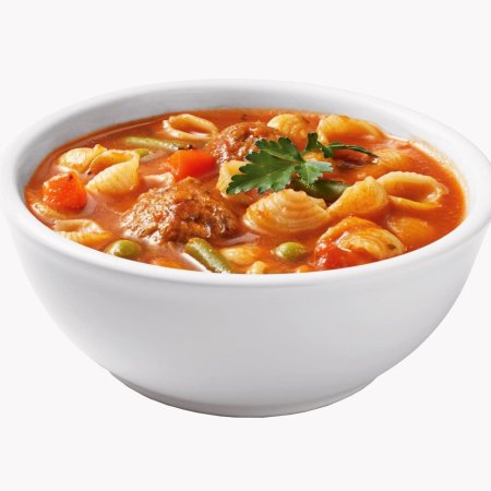 Суп на белом фоне