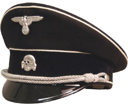 Allgemeine SS Officers Black Visor cap
