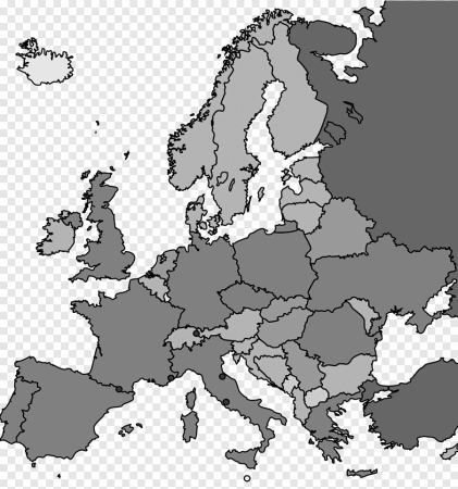 Карта Европы серая