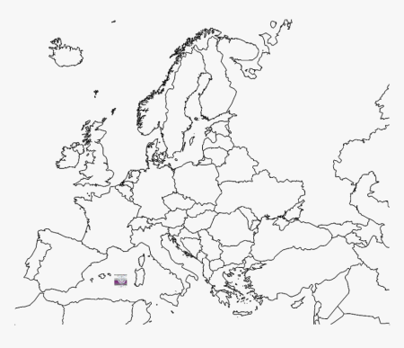 Карта Европы со странами пустая