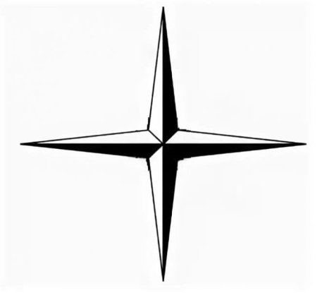 Четырехконечная звезда эскиз