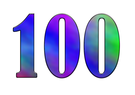Цифра 100 на прозрачном фоне