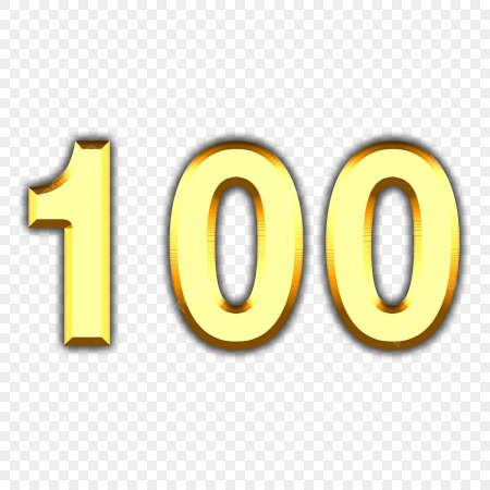 100 Gold PNG