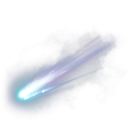 Комета на белом фоне