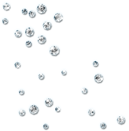 Россыпь бриллиантов на белом фоне