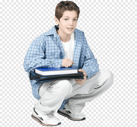Школьник сидит