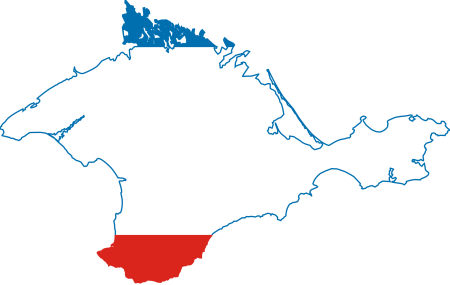 Карта Крыма с флагом Крыма