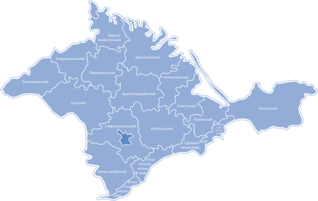 Административная контурная карта Крыма
