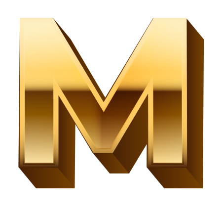 Объемная буква m