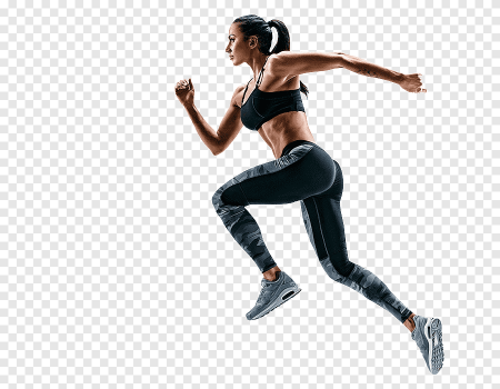 Спортивная девушка на прозрачном фоне