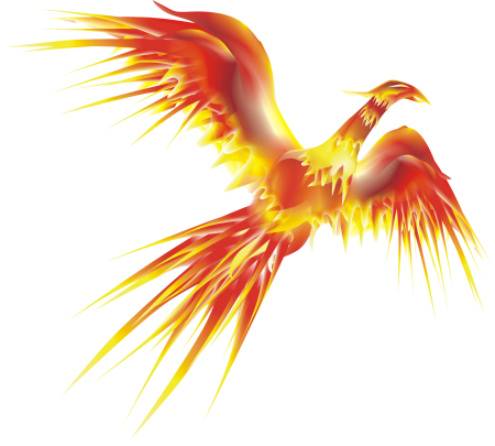 Птица Феникс на белом фоне