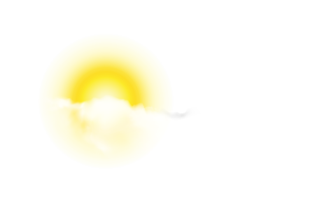 Солнце с облаками на прозрачном фоне