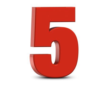 Цифра 5 голубая