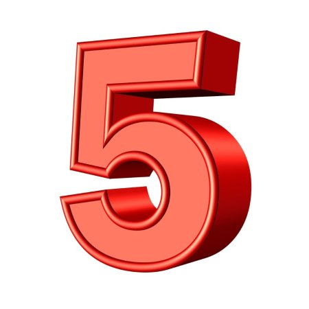 Цифра 5 красная